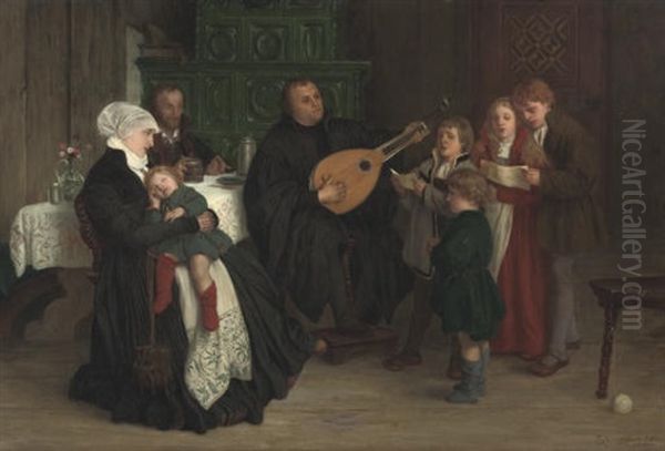 The Musical Performance Oil Painting by Gustav Adolf Spangenberg