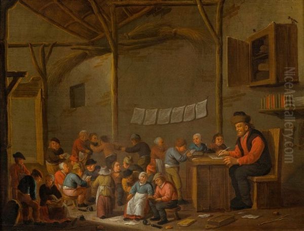 The School Lesson Oil Painting by Jan Spanjaert