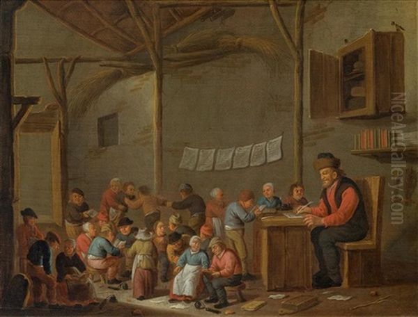 The School Lesson Oil Painting by Jan Spanjaert