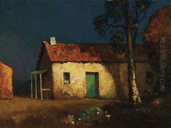 Nocturnal Monterrey House Oil Painting by Will Sparks