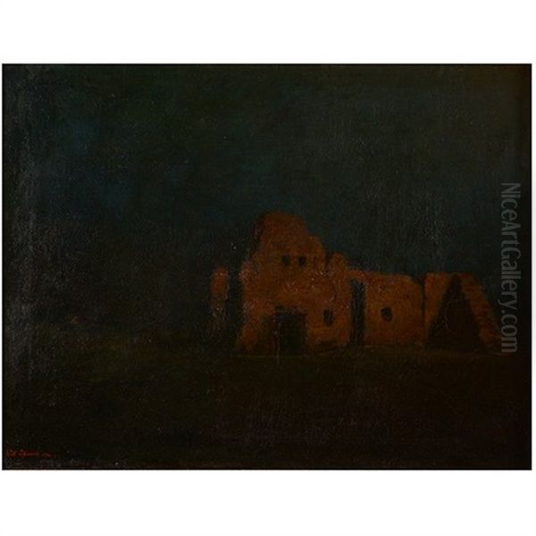 Adobe At Night Oil Painting by Will Sparks