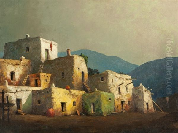 Taos Pueblo Oil Painting by Will Sparks