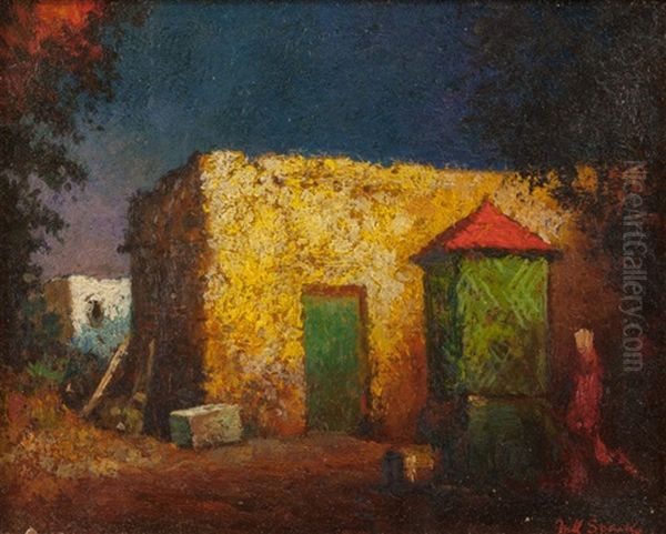 Courtyard Well, New Mexico Oil Painting by Will Sparks