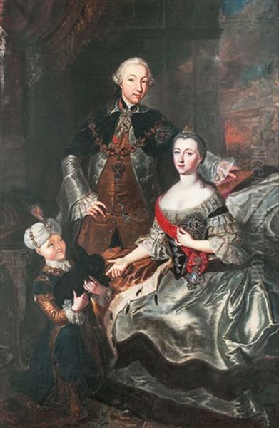 Catherine The Great And Tsar Peter Iii Oil Painting by Axel C. Ambjoern Sparre