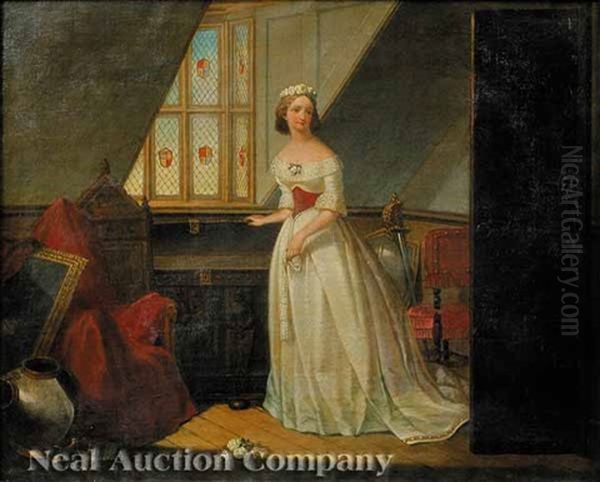 The Young Princess Victoria Admist The Relics Of Her Ancestors Oil Painting by Thomas Truman Spear