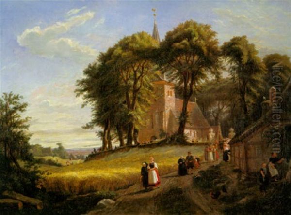 Alt-rahlstedter Kirche Oil Painting by Otto Speckter