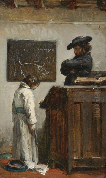 Le Maitre Et L'eleve Oil Painting by Edouard J. Emile Brandon