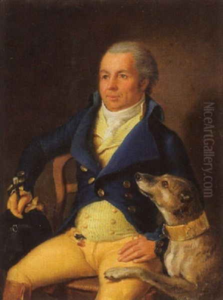 Bildnis Eines Herrn Mit Seinem Hund Oil Painting by Alexander Speisegger