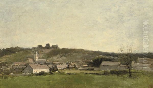 Scene Paysanne: The Little Village Oil Painting by Edouard J. Emile Brandon