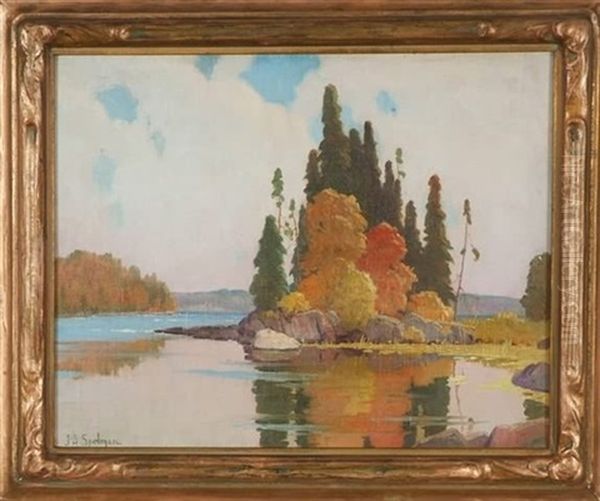 Autumn Reflections Oil Painting by John Adams Spelman