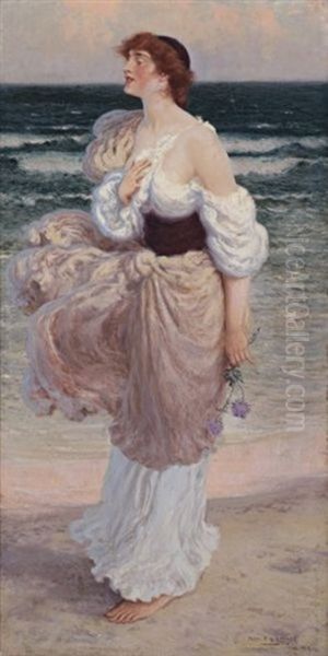 By The Seashore Oil Painting by Percy Frederick Seaton Spence