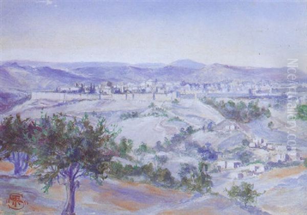 A View Of Jerusalem Oil Painting by Thomas Ralph Spence