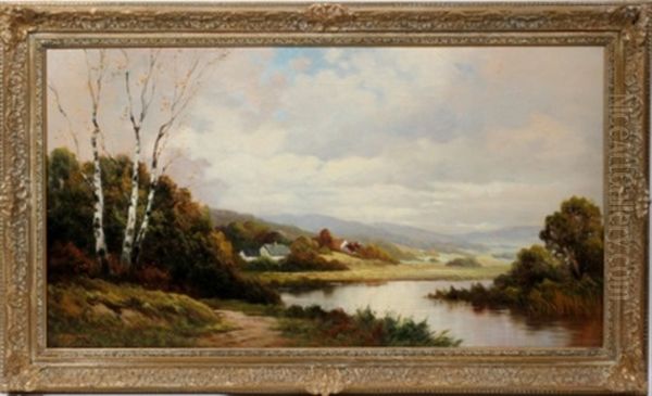 Distant Hamlet Oil Painting by Augustus Spencer