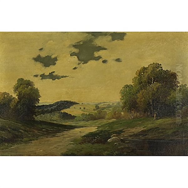 New England Landscape Oil Painting by Augustus Spencer