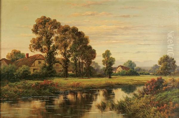 Twilight In Essex Countryside Oil Painting by Augustus Spencer