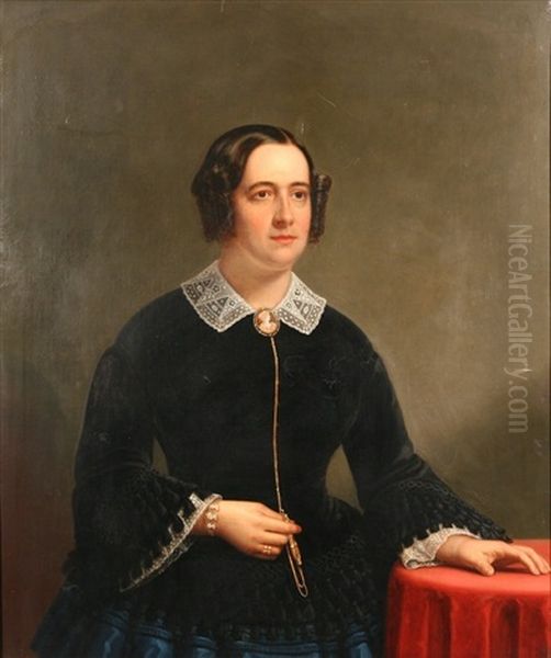 Portrait Of Frances Pierpont Raymond Hunt (1817-1866), 1856 Oil Painting by Frederick Randolph Spencer