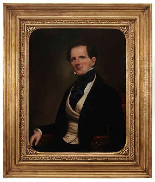 Portrait Of Francis Tryon, Younger Brother Of Josiah Tryon Oil Painting by Frederick Randolph Spencer