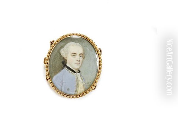 A Portrait Miniature Of Anthony Aufrere (1730-1814) Oil Painting by Gervase Spencer