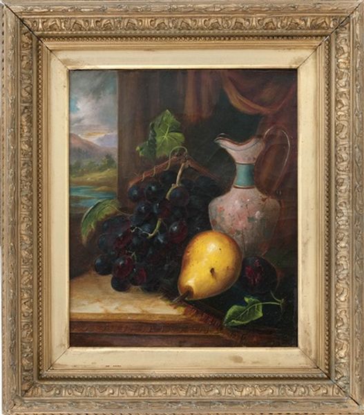 Still Life Of A Ewer And Fruit Oil Painting by John Clinton Spencer