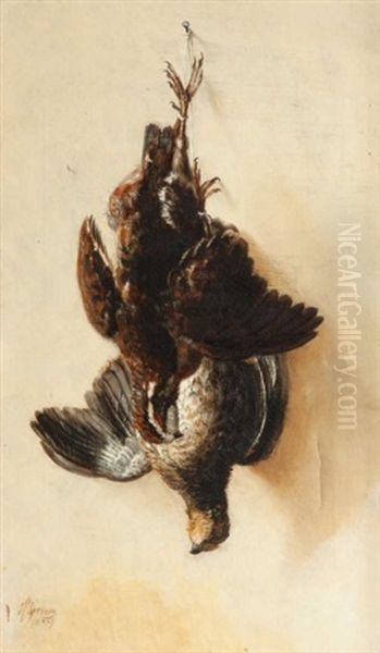 Hanging Quail Oil Painting by John Clinton Spencer