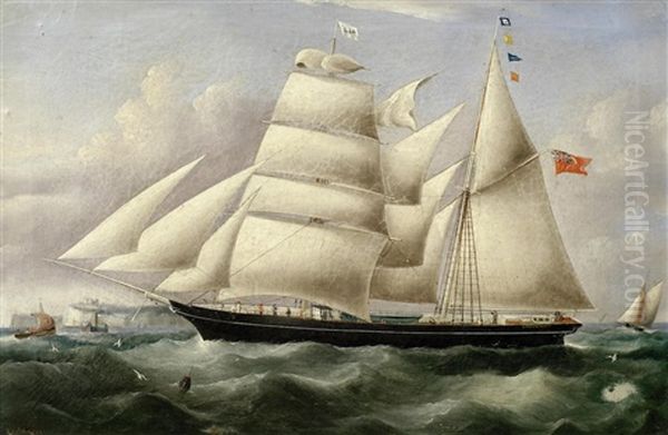 The Brigantine Fanny Alice Off Dover Oil Painting by Richard B. Spencer