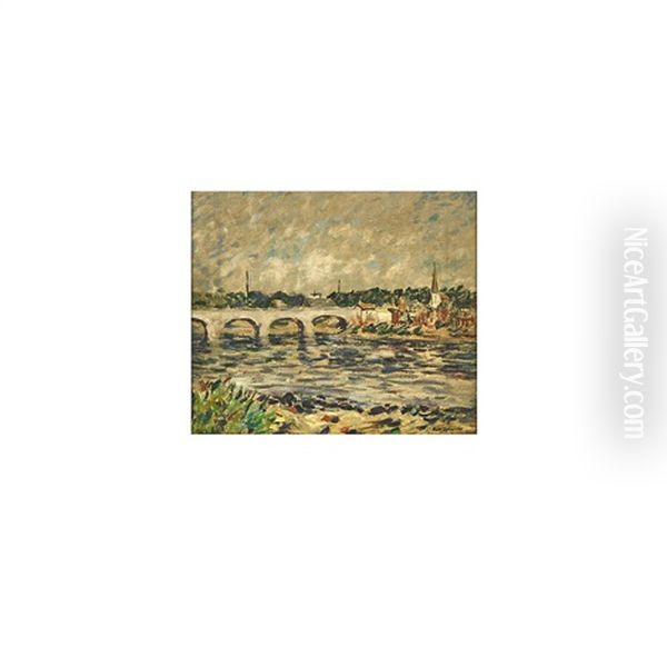 The Grey Bridge Oil Painting by Robert Spencer