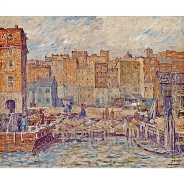 Waterside Oil Painting by Robert Spencer