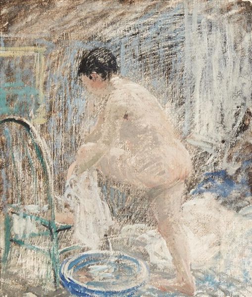 Woman At The Bath Oil Painting by Robert Spencer