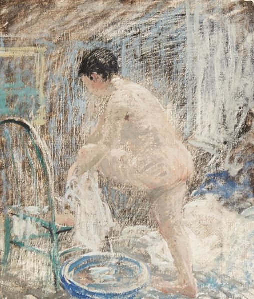 Woman At The Bath by Robert Spencer