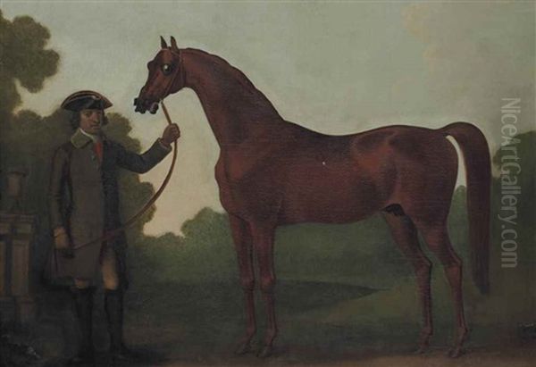 Le Cheval Arabe De Mr Charles Wilson Et Son Lad Oil Painting by Thomas Spencer