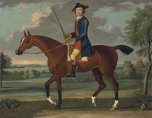 Sir Ralph Gore, 6th Bt., Later 1st Earl Of Ross (c.1725-1802), On A Bay Hunter In A Wooded Landscape Oil Painting by Thomas Spencer