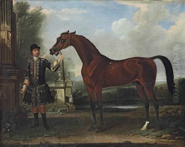 Bay Bolton , Held By A Groom, In A Parkland Setting Oil Painting by Thomas Spencer