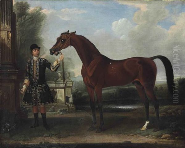 Bay Bolton, Held By A Groom, In A Parkland Setting Oil Painting by Thomas Spencer