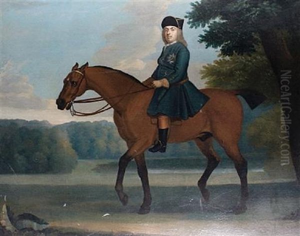 A Gentleman On A Chestnut Stallion Oil Painting by Thomas Spencer