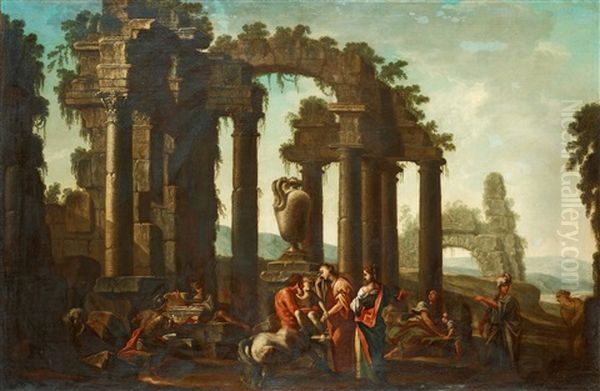 Peleus Consigning Achilles To Chiiron Oil Painting by Clemente Spera