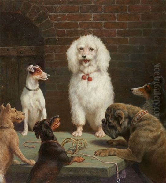 Talking Dogs Oil Painting by Heinrich Sperling