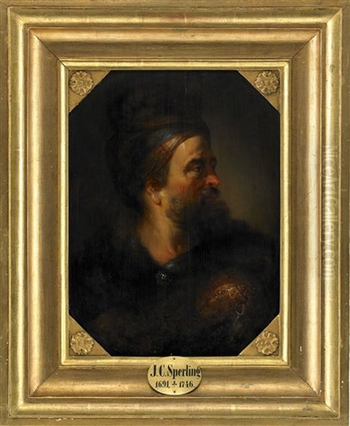 Man I Turban Oil Painting by Johann Christian Sperling