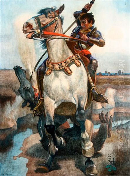 St. George Slaying The Dragon Oil Painting by Christian Georg Speyer