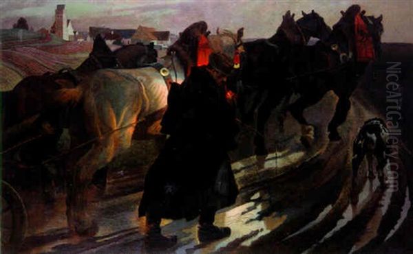 La Nuit Sur La Route Oil Painting by Christian Georg Speyer