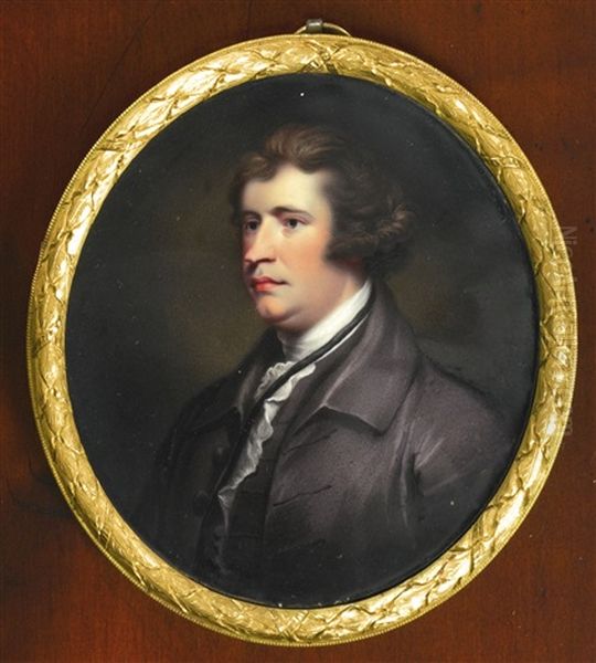 A Miniature Of The Hon. Edmund Burke Oil Painting by Henry Spicer