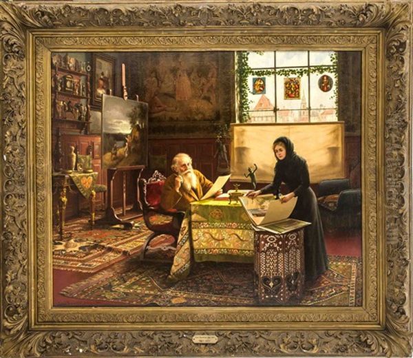 Der Maler Im Atelier Oil Painting by Carl Johann Spielter