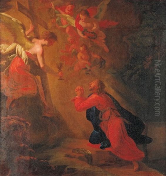 Christus Am Olberg Oil Painting by Johann Spillenberger