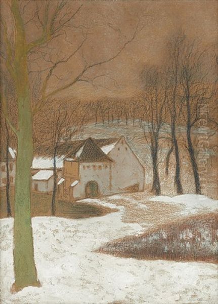 Le Kareveld Sous La Neige Oil Painting by Leon Spilliaert