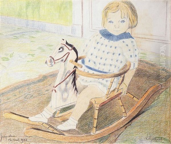 Petit Enfant Sur Un Cheval A Bascule Oil Painting by Leon Spilliaert