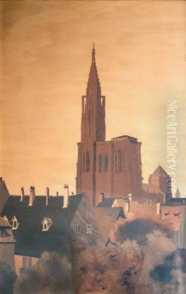 Cathedrale De Strasbourg Oil Painting by Charles Spindler