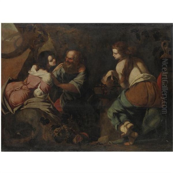 Loth E Le Figlie Oil Painting by Giovanni Battista Spinelli