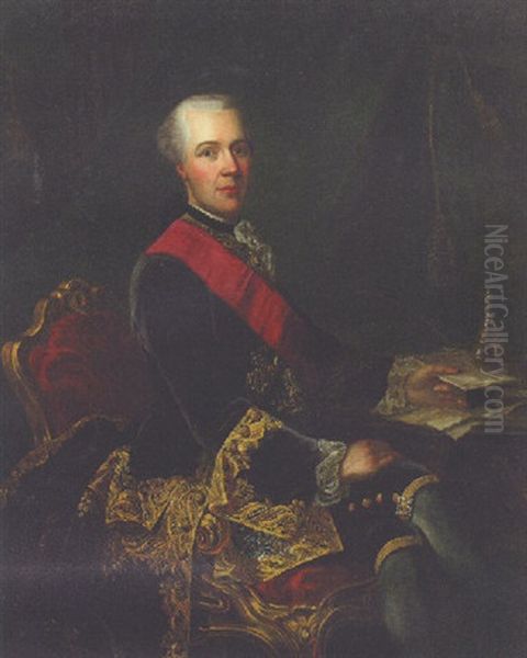 Portrait Of Sir Joseph Yorke, Later Baron Dover Oil Painting by Guillaume Jean Joseph de Spinny