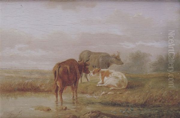 Vacas Oil Painting by Johann Spliegle