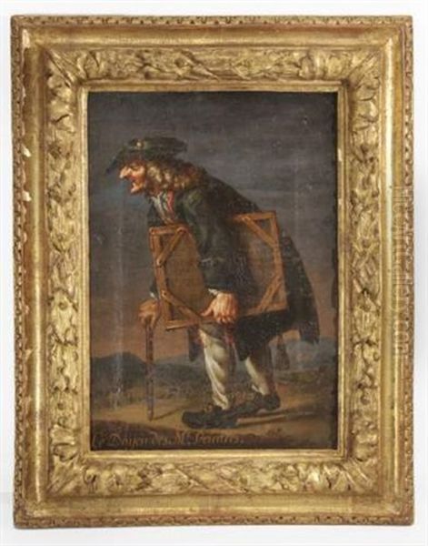 Portrait Charge De Nicolas Bolureau Oil Painting by Jan Jakob (Jean Jacques) Spoede