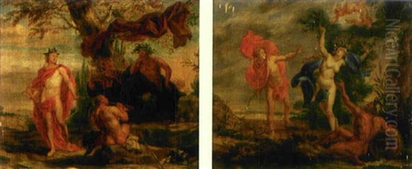 Midas Dom (+ Apollon Och Daphne; 2 Works) Oil Painting by Jan Jakob (Jean Jacques) Spoede